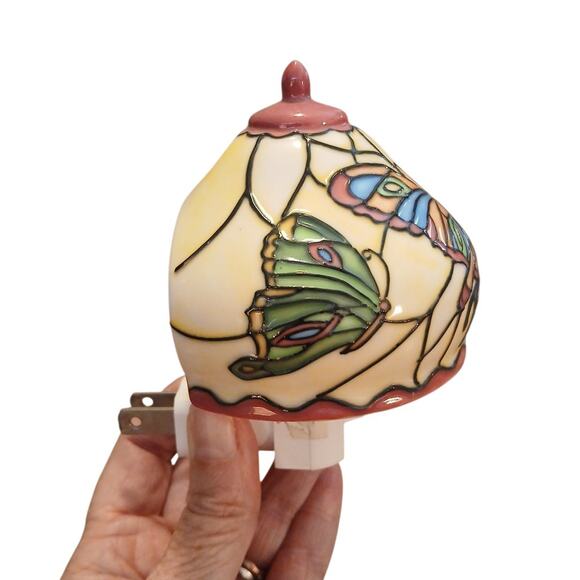 Russ Berries Butterflies‎ Faith Stained Glass Look Electric Plug In Night Light - Picture 4 of 6